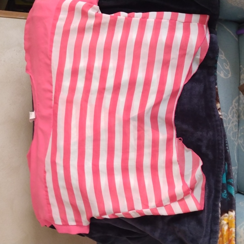 Coral striped shirt